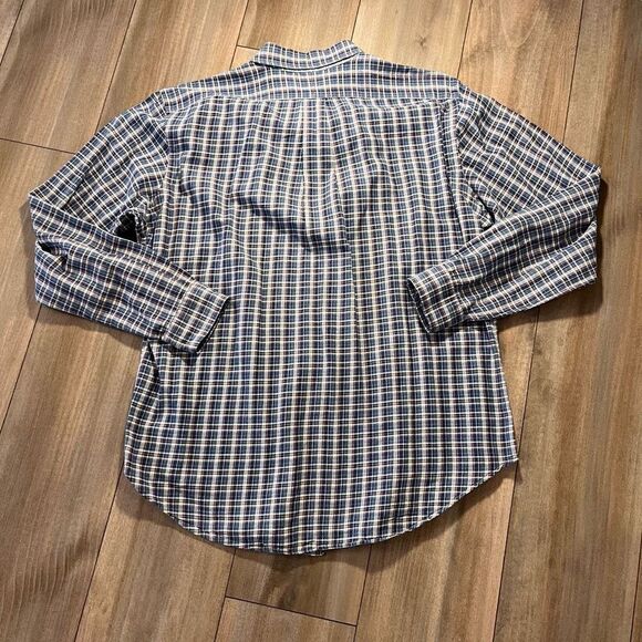 Polo Ralph Lauren Blue Plaid Flannel‎ Buttonup Men Large Bin L-15 - Picture 4 of 4